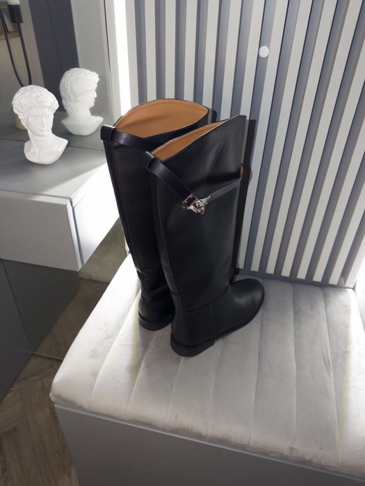 Cizme de piele neagra, calitative Hermes