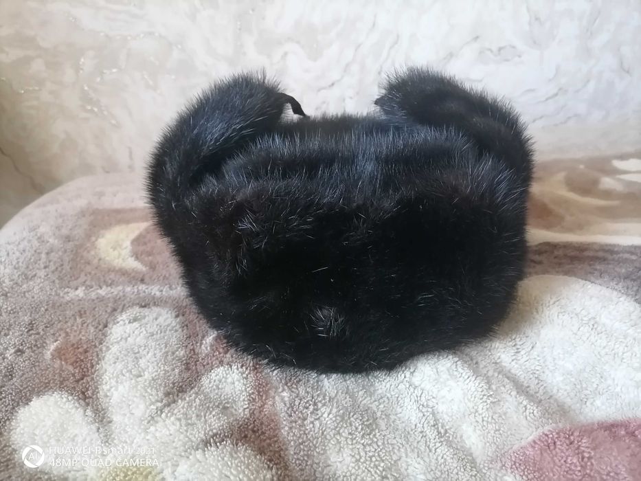 Шапка ушанка чёрная