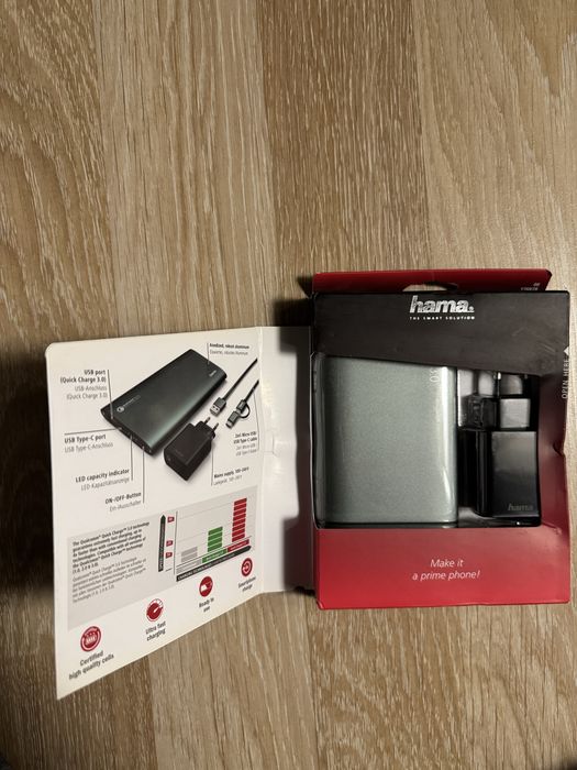 Baterie externa HAMA PREMIUM line10.000mah/ NOUA /cu incarcator