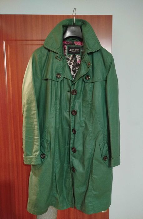 Зелен шлифер/манто - № 38, промазана материя