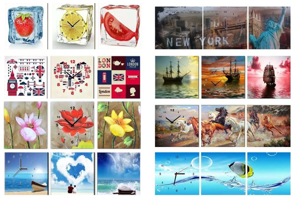 Модульная картина с часами