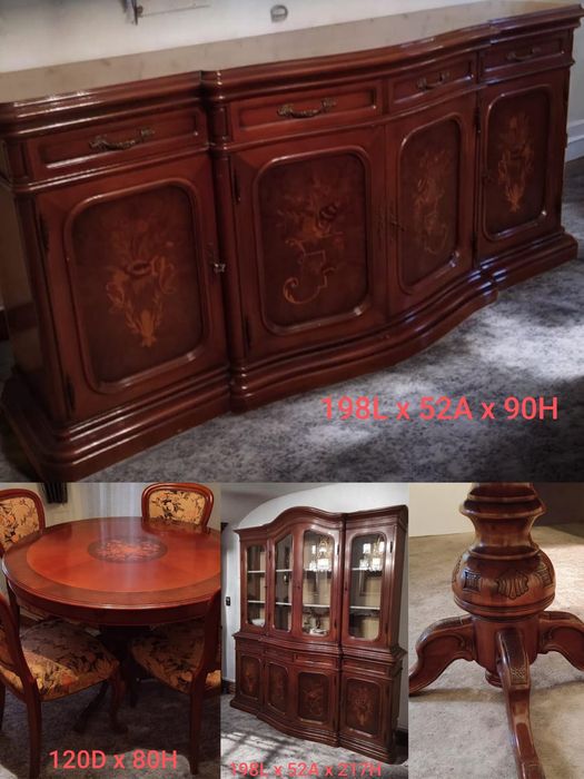 Mobilier sufragerie l Vitrina , Comoda  baroc din Lemn Masiv