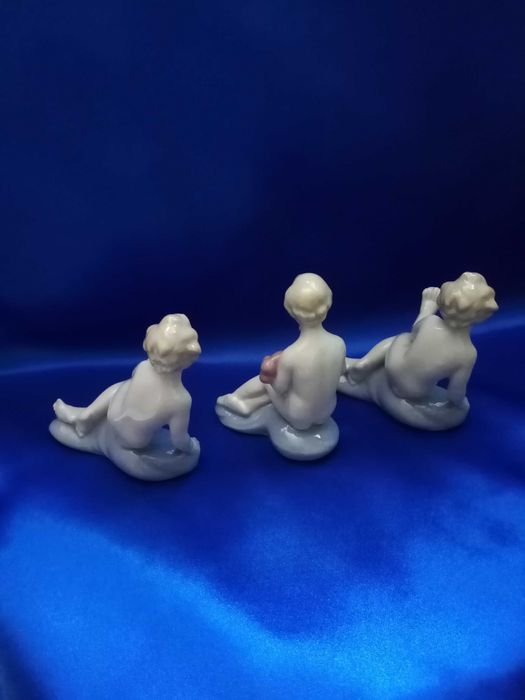 Set 3 Statuete bibelou porțelan fin