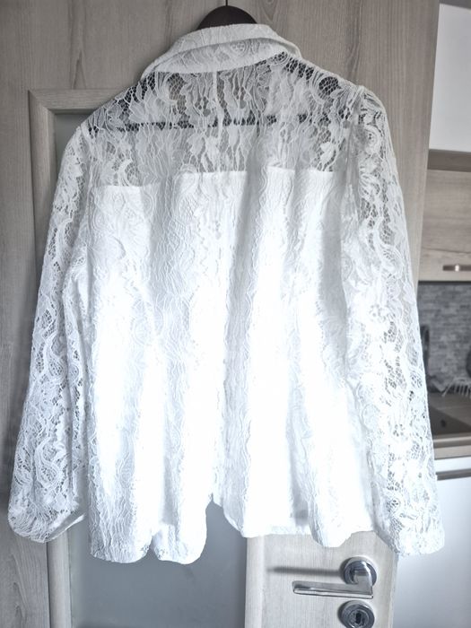 Дантелено сако, бяло , Xl,XXL