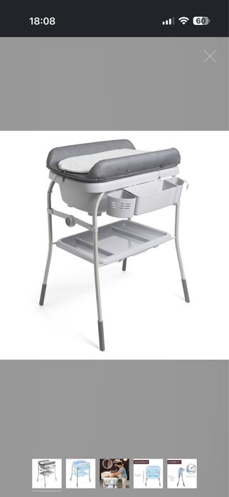 Cadita cu masa de infasat Chicco, 2 in 1, pliabila