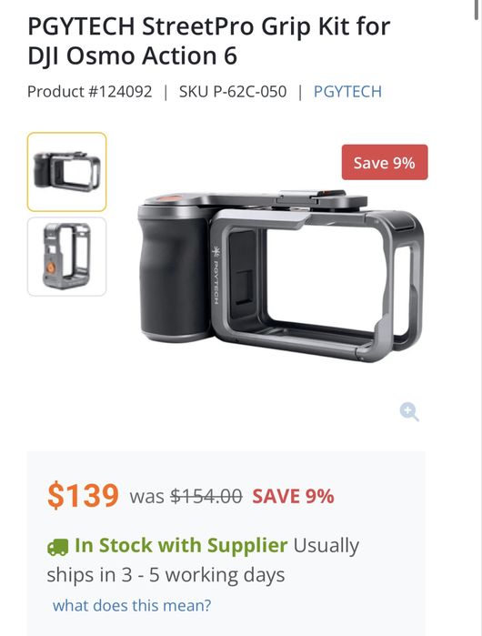 PGYTECH Osmo Action 6 Streetpro grip kit