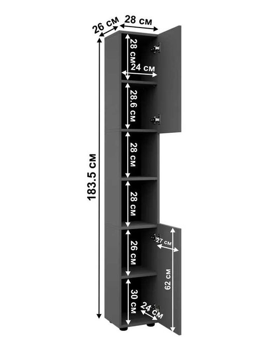 Шкаф-пенал для ванной комнаты — стильный, компактный и функциональный!