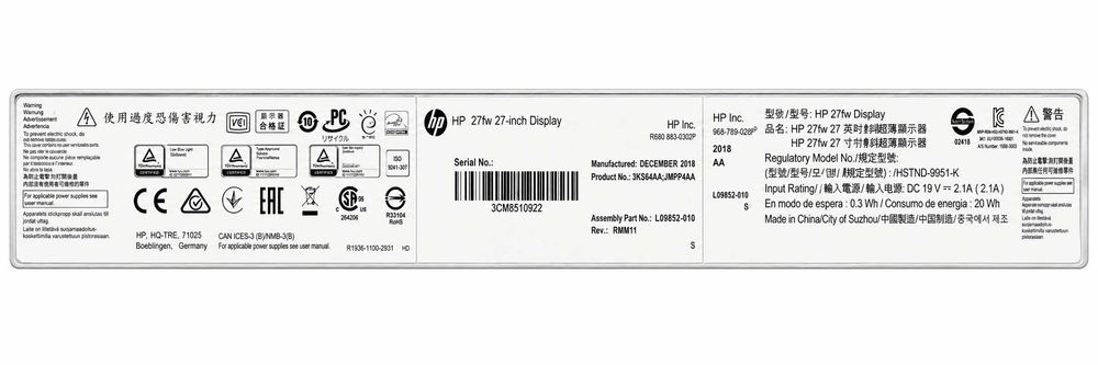 Продается HP 27fw 27-inch Display