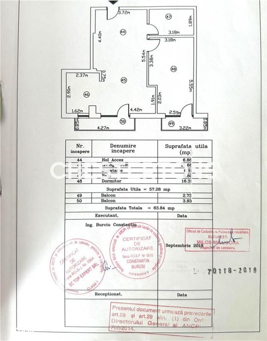 Apartament 2 camere cu boxa + posibilitate Loc de parcare