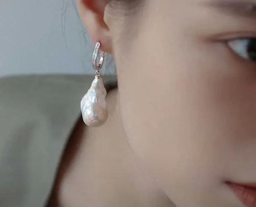 Натуральный жемчуг серьги серебро
