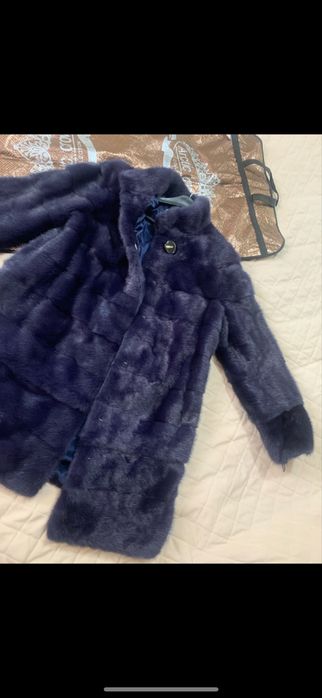 Норковая шуба, яркий графит