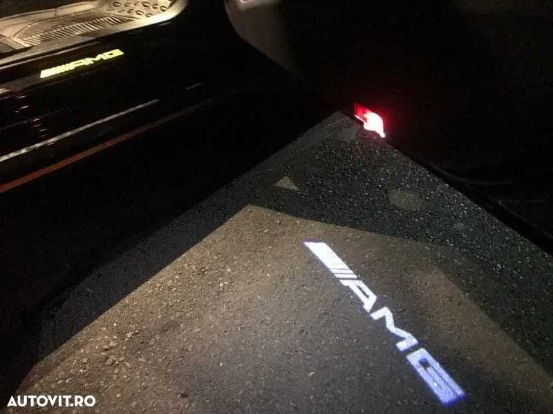 Set Logo Proiectoare Lampi 3D LED Lumini Usi Portiere Mercedes AMG
