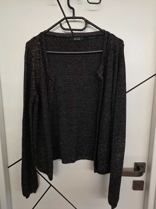Cardigan Guess by Marciano negru cu fir metalizat – Made in Italy