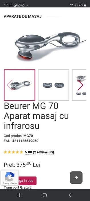Aparat de masaj Beurer, cu infraroșu