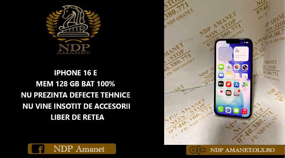 NDP Amanet Calea Mosilor 298  IPHONE 16 E  (52361)