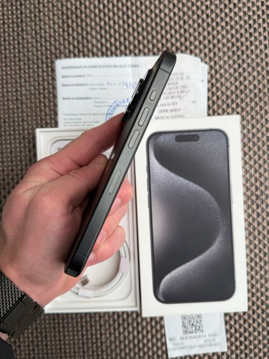 Лизинг 37лв/м iPhone 15 pro BLACK айфон 15 про 128 черен