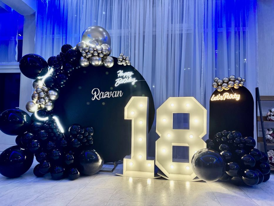 Cifre volumetrice , gender reveal, baloane heliu decor baloane