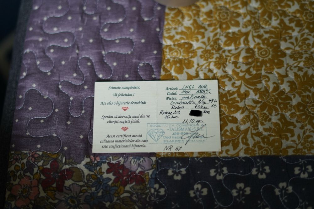 Inel Aur 14k cu Diamant si Rubin