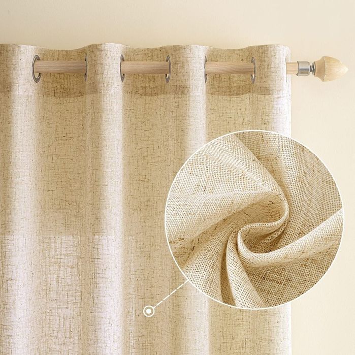 Set 2 perdele bej tip in semi-transparente 140x260 cm