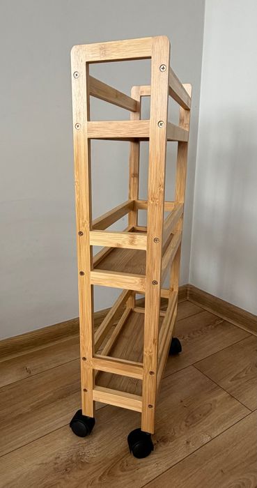 Количка на колела за кухня, баня или ниша - Бамбукова