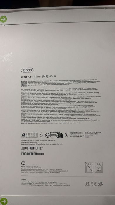 iPad Air 11 inch (M3) Wi-Fi 128GB Space Gray - Model Nou (A3266) - Sigilat