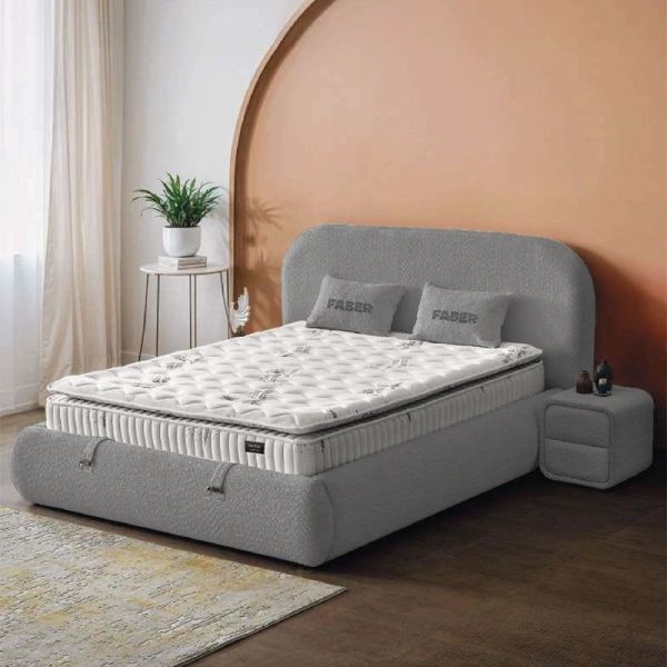 Тапицирана спалня с матрак FABER 160 х 200 - антрацит AN