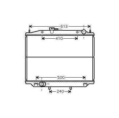 Radiator racire Nissan Terrano, 05.2002-09.2007, motor 3.0 TD, 113 kw, diesel, cutie manuala, cu/fara AC, 655x500x23 mm, aluminiu/plastic