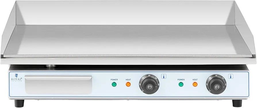 Royal Catering RC-EG001  професионална двойна електрическа скара 730 x 400 мм гладка 2 x 2200 W плоча за грил електрическа плоча за грил.