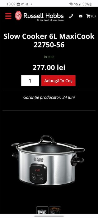 Slow Cooker 6L MaxiCook 22750-56