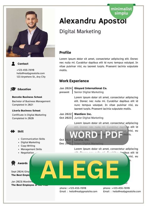 Redactez CV și scrisoare de intenție profesionale – RO / EN