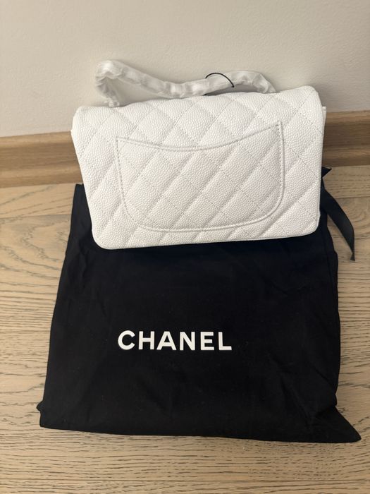 Geanta Chanel mini flap bag alba caviar leather copie 1/1 superfake