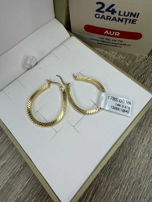 (AG42) Cercei aur 14K 3.57g b13269 - Garantie 2 ani!