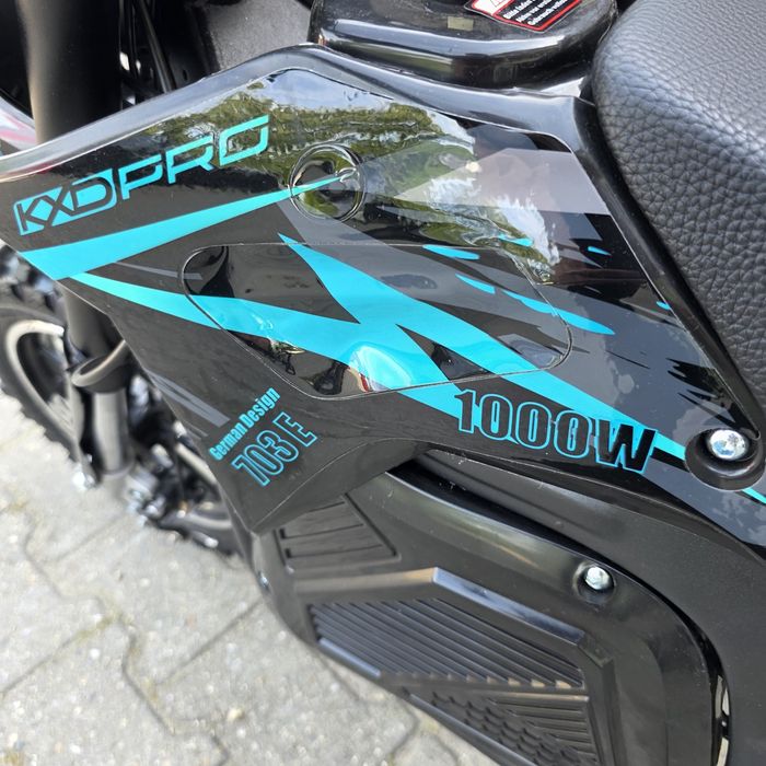 Motocross Electric Pentru Copii KXD Pro Germany 1000W 36V roti 10 inch Turcoaz Nou adus din Germania