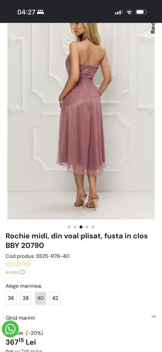 Rochie lila midi bby cu spatele gol