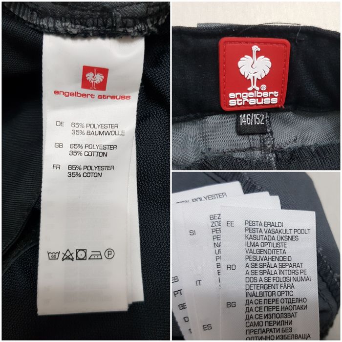 Pantaloni Engelbert Strauss Cordura, salopeta copii, mărimea 146 -152