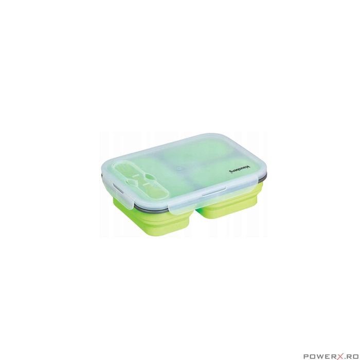 Caserola pliabila din silicon, 3 compartimente, capacitate 1.1L,