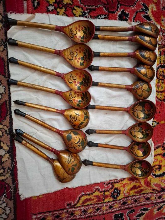 Ложки деревянные старинные Хохлома