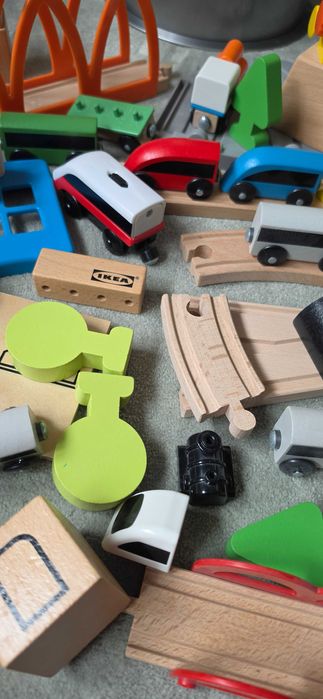 Set Lillabo mare șine de tren din lemn + accesorii Ikea
