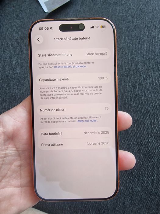 iPhone 17 Pro,256GB, Cosmic Orange,stare aboslut ca nou,10/10,Factura si Garantie ALTEX 2 ANI