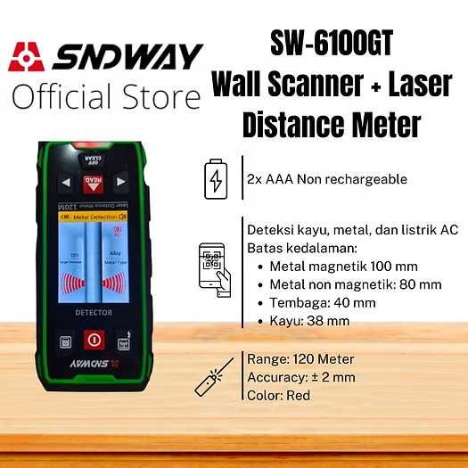 SNDWAY SW-6100GT — 2 tasi 1. Lazerli masofa o'lchagich