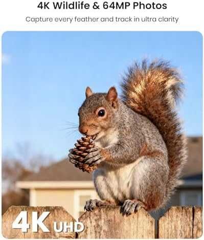 Нова оларна камера за диви животни 4K 64MP Bluetooth App 0.1s тригер