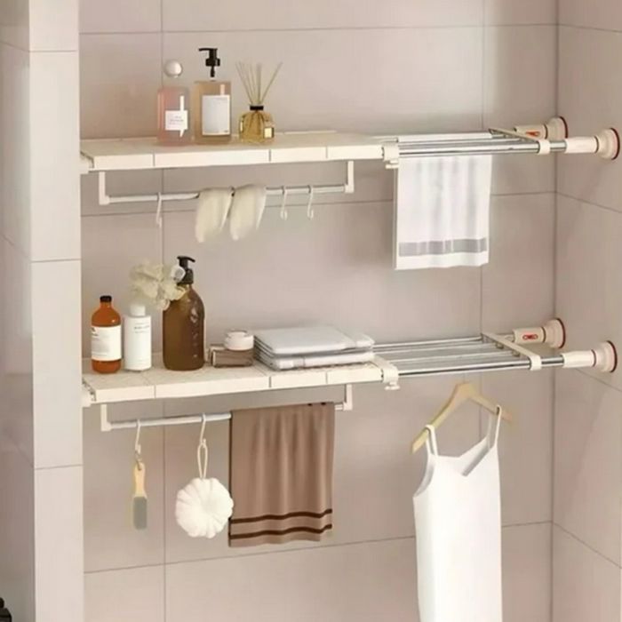 Разтегателен телескопичен рафт без пробиване 50–80 см .