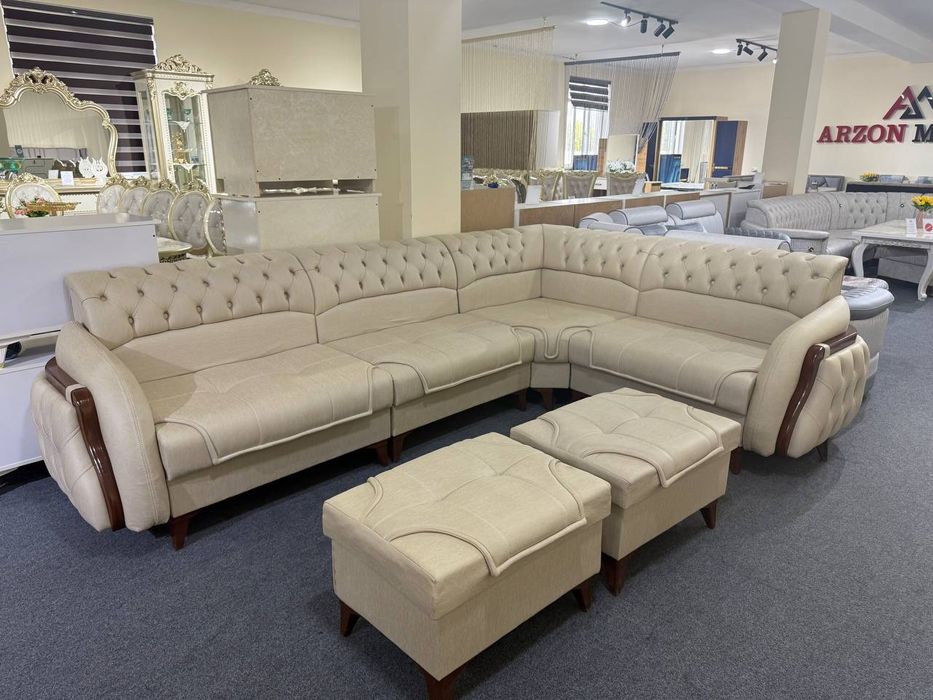 Ugalog Môyishiy 3.30x2.30 Sifati Zôr Baquvat Stol 2-ta Pufik bn narxi