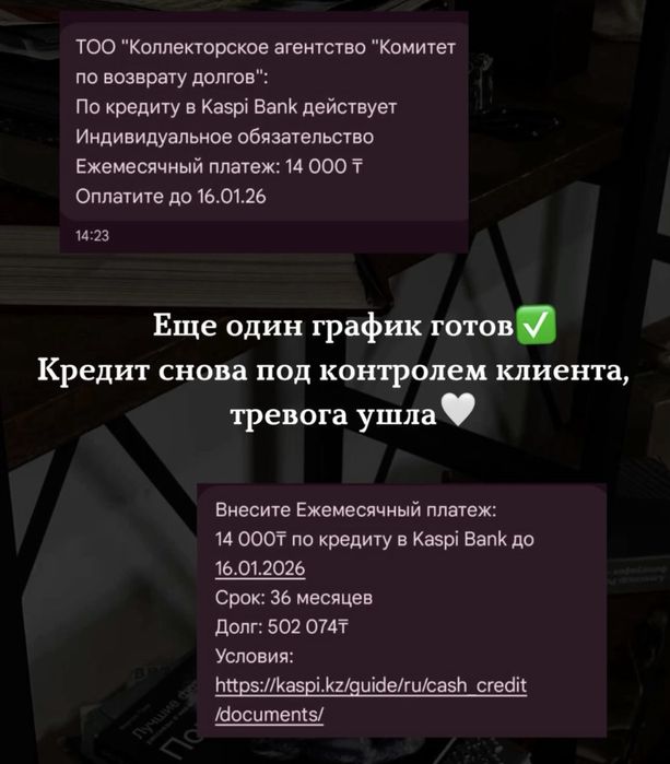 Аресты счетов • графики платежей • пенсия