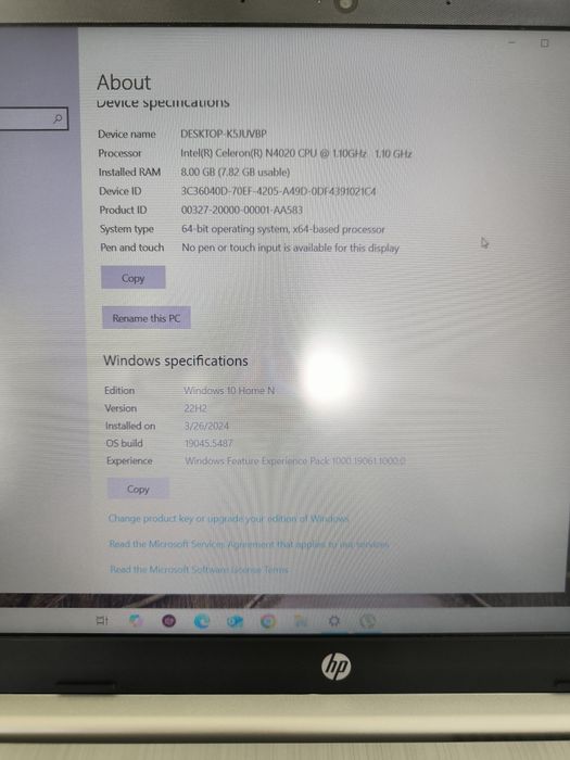 Laptop HP Intel core