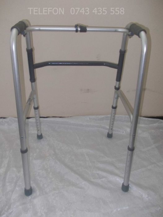 Cadru ajutor mers,pliabil,inaltime reglabila,din aluminiu,pt persoane cu handicap locomotor dizabilitati, tineri sau batrani seniori bunici în vârstă