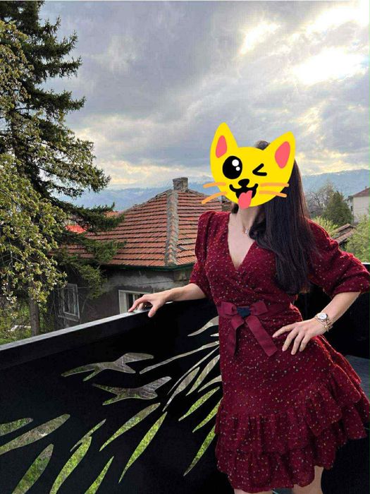 Дамска Рокля Bordo с колан | S/M размер | AVIN