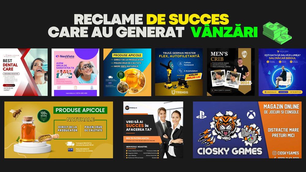 Reclame Online, Editare Video-Foto, Creative, MARKETING, Banner, Ads