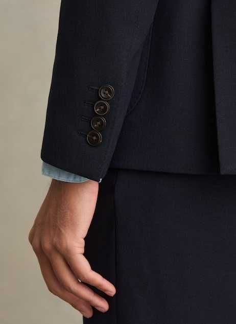 Sacou blazer 42 XL slim Massimo Dutti NOU lana Finest Italian albastru