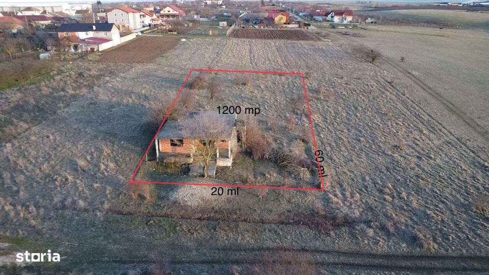 Casă de vânzare Aluniș în Vale teren 1200mp20ml ( în construcție P+M )